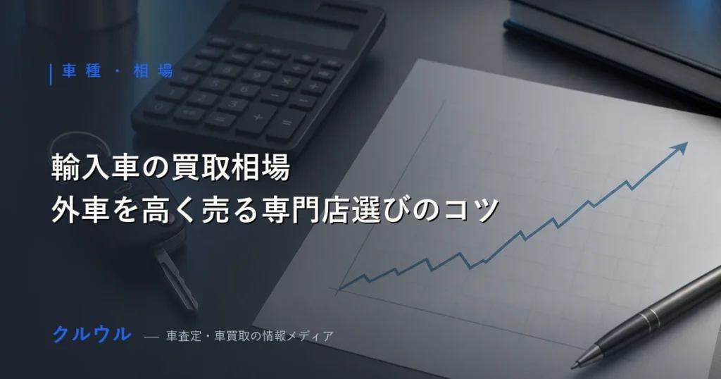 輸入車・外車の買取相場と専門店選びのポイントを表すアイキャッチ画像
