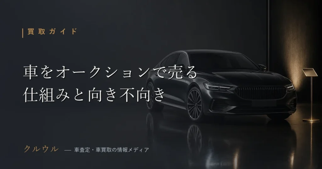 車をオークション形式で売る仕組みと向き不向きを解説するイメージ