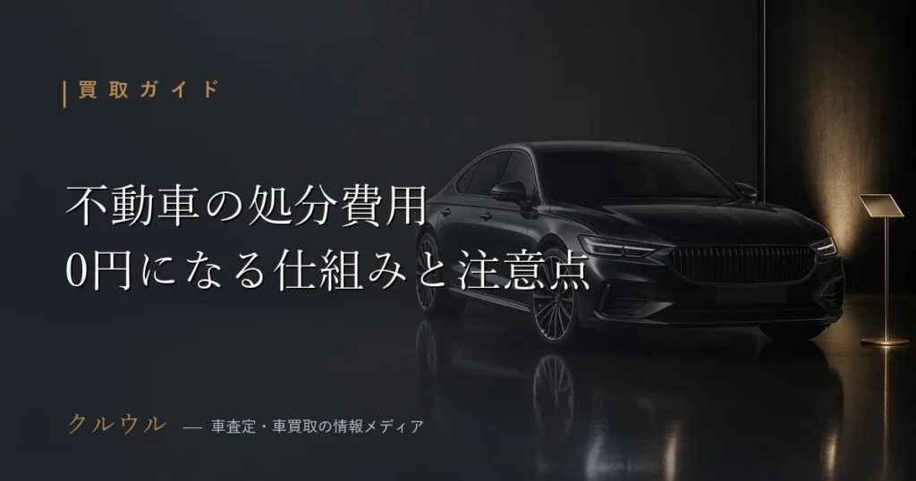 不動車の処分費用が0円になる仕組みと廃車買取の選び方を解説するアイキャッチ画像