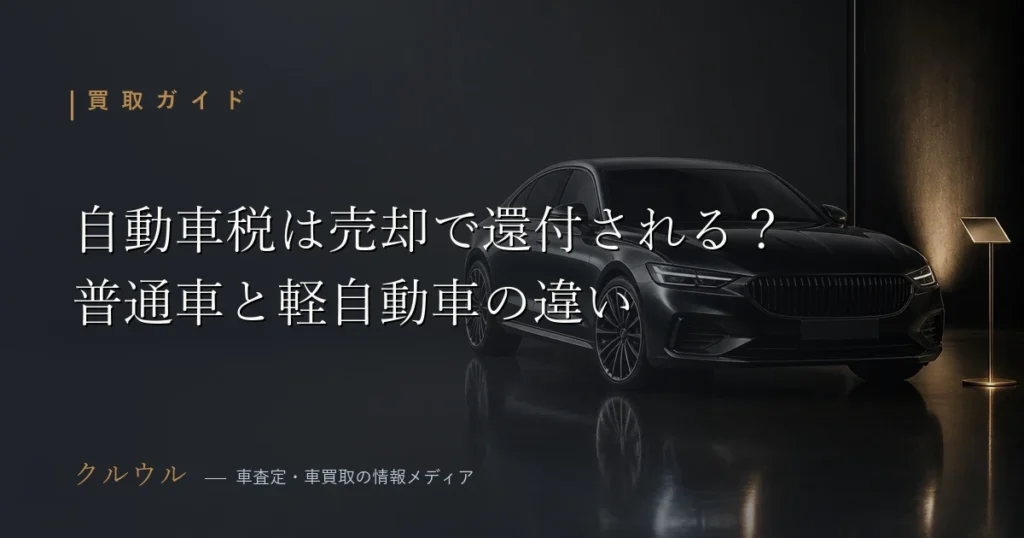 車売却時の自動車税還付の仕組みと軽自動車税との違いを解説するアイキャッチ画像