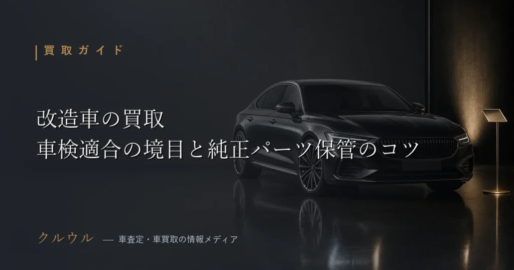 改造車の買取査定と車検適合・純正パーツ保管のイメージ画像