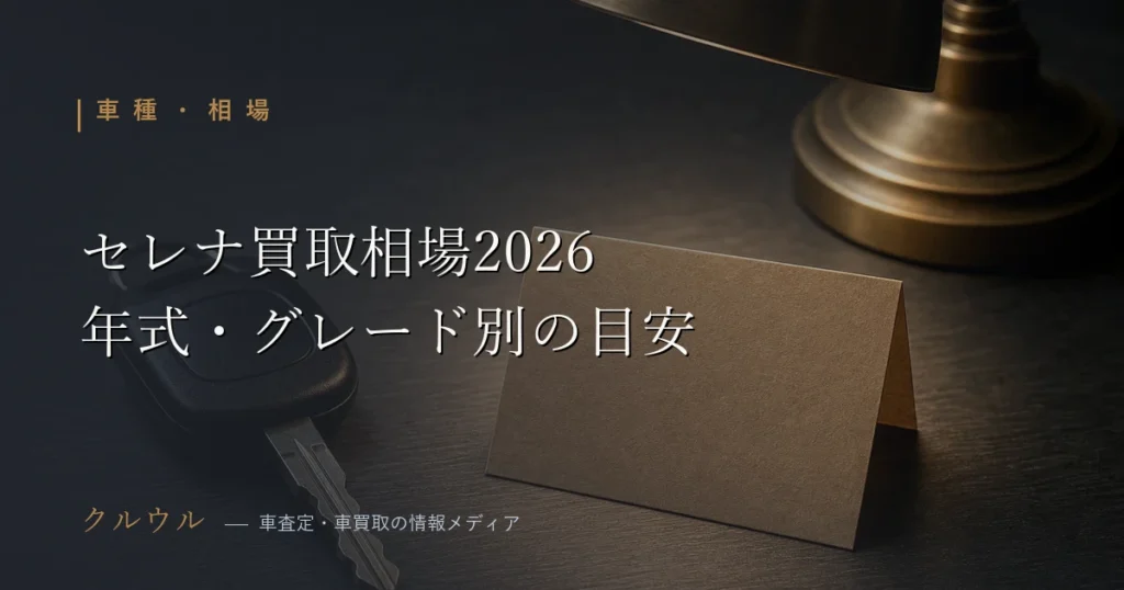 2026年のセレナ買取相場表イメージ｜年式・グレード別 車査定 相場