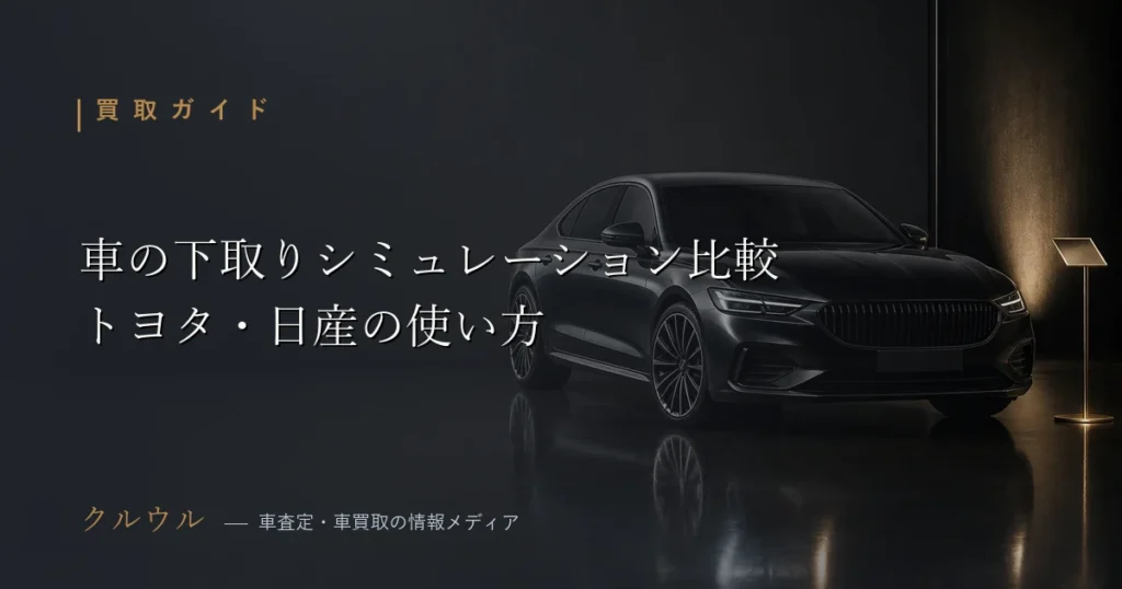 車の下取りシミュレーションの使い方とメーカー公式ツールの比較を解説するアイキャッチ画像