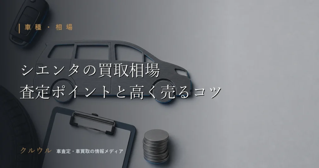 シエンタの買取相場と査定ポイントを解説する記事のイメージ画像（車のキーと査定クリップボード）