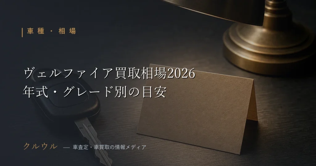 2026年のヴェルファイア40系・30系の買取相場表イメージ｜車査定 相場