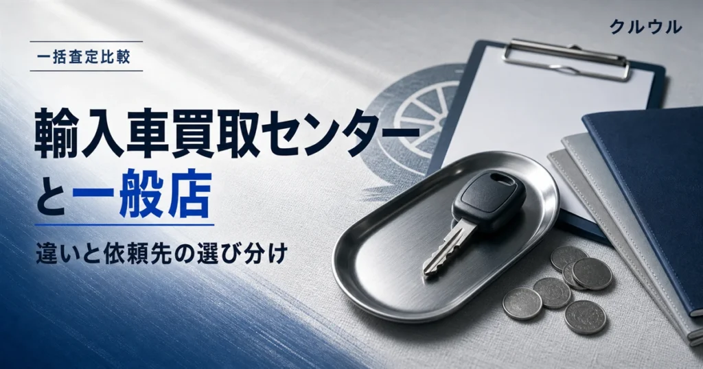 輸入車買取センターと一般買取店の違いと依頼先の選び分けを解説するイメージ画像